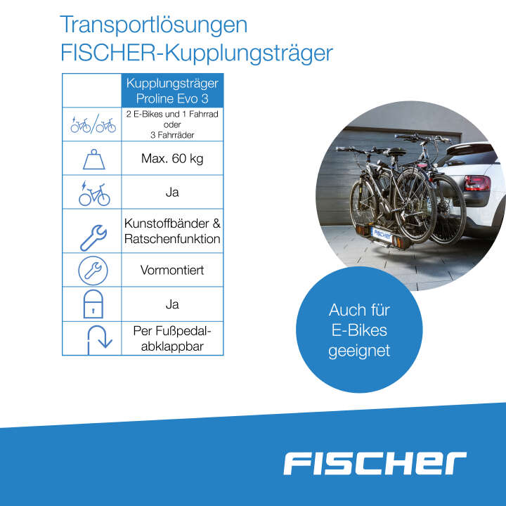 FISCHER Kupplungs-Fahrradträger ProlineEvo 3